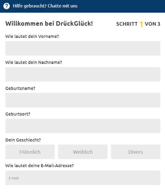 drückglück registrieren
